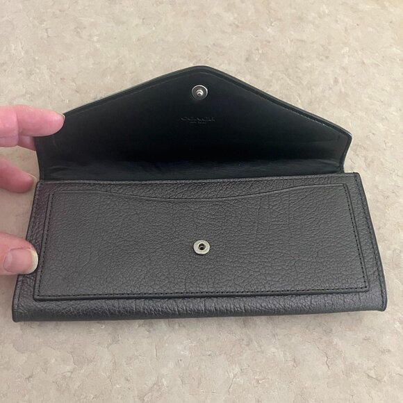 Coach Star Studded Metallic Graphite Envelope Wallet  *NEW* - Picture 3 of 4